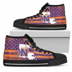 Alternative view of NCAA Northwestern State Demons High Top Shoes