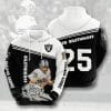 NFL Oakland Raiders Fred Biletnikoff Black White Pullover Hoodie