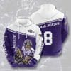 NFL Baltimore Ravens Lamar Jackson Purple White Pullover Hoodie