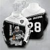 NFL Oakland Raiders Josh Jacobs Black White Pullover Hoodie