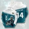 NFL Jacksonville Jaguars Myles Jack Teal White Pullover Hoodie