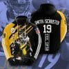 NFL Pittsburgh Steelers JuJu Smith-Schuster Black Gold Stripes Pullover Hoodie