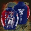 NFL New York Giants Lawrence Taylor Dark Blue Red Stripes Pullover Hoodie