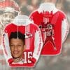NFL Kansas City Chiefs Patrick Mahomes II #15 Red White Pullover Hoodie