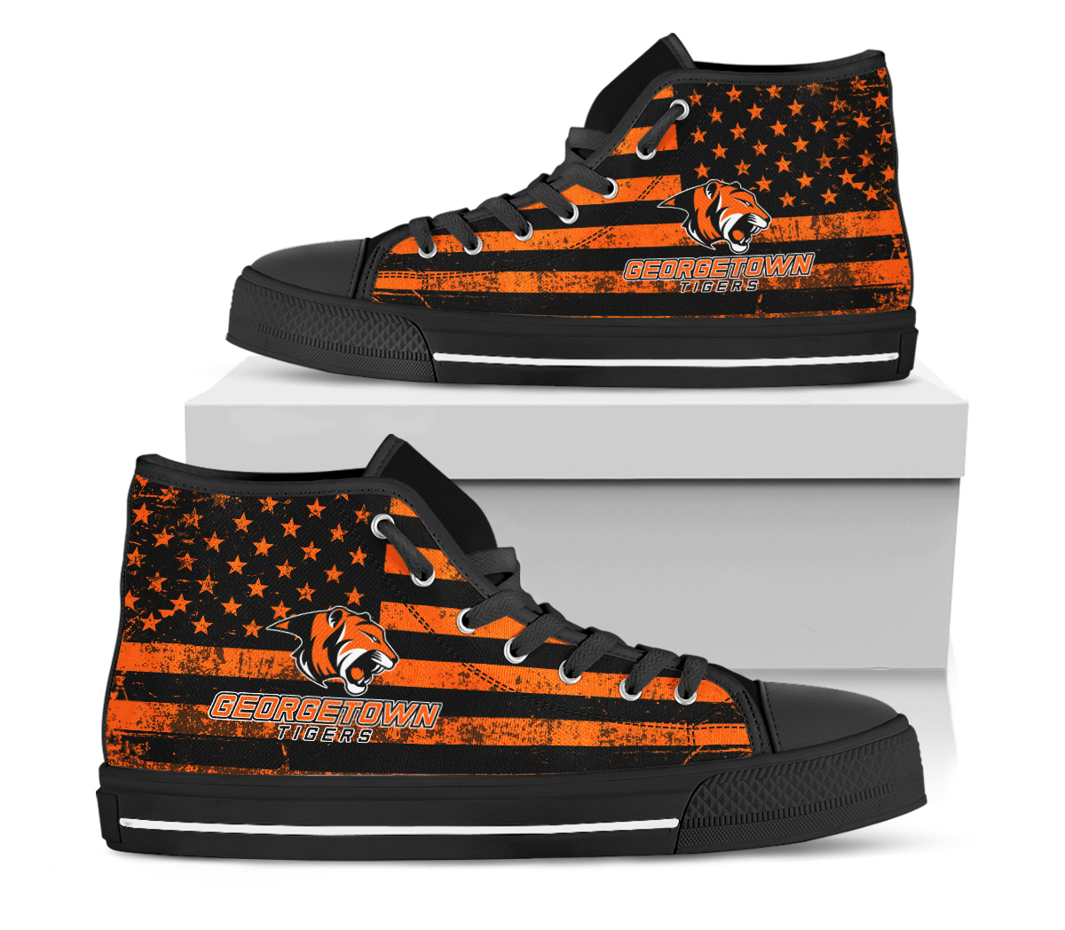 Alternative view of NCAA Georgetown College Tigers High Top Shoes