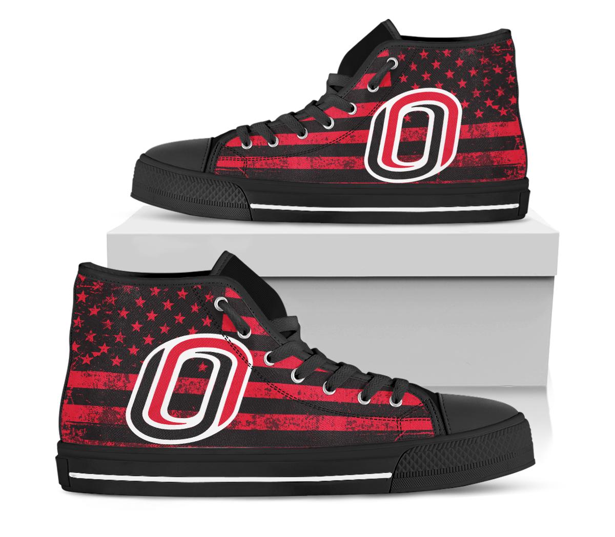 Alternative view of NCAA Nebraska Omaha Mavericks High Top Shoes
