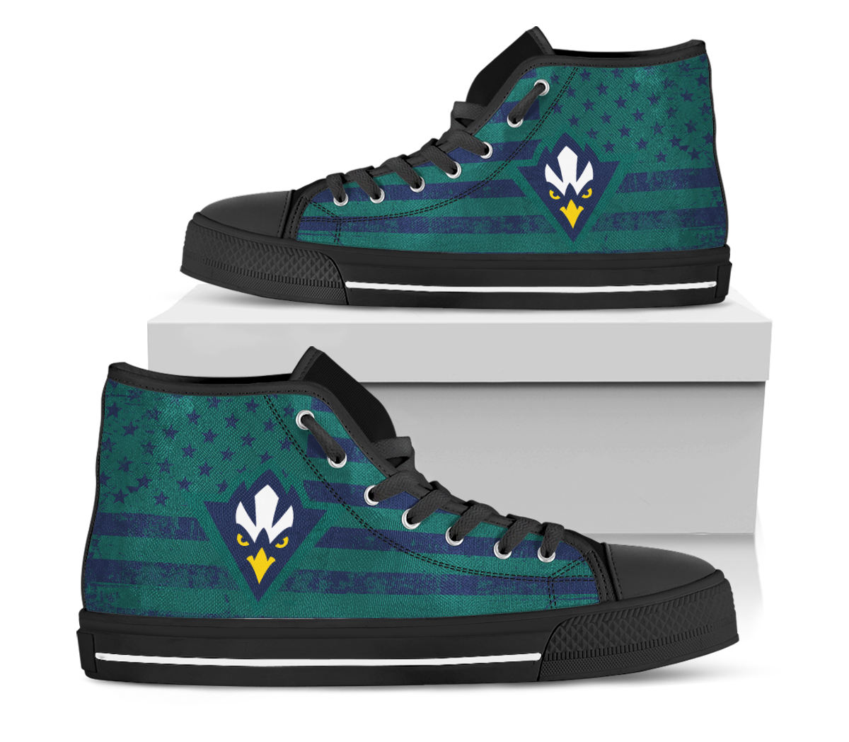 NCAA UNC Wilmington Seahawks High Top Shoes - Image 2