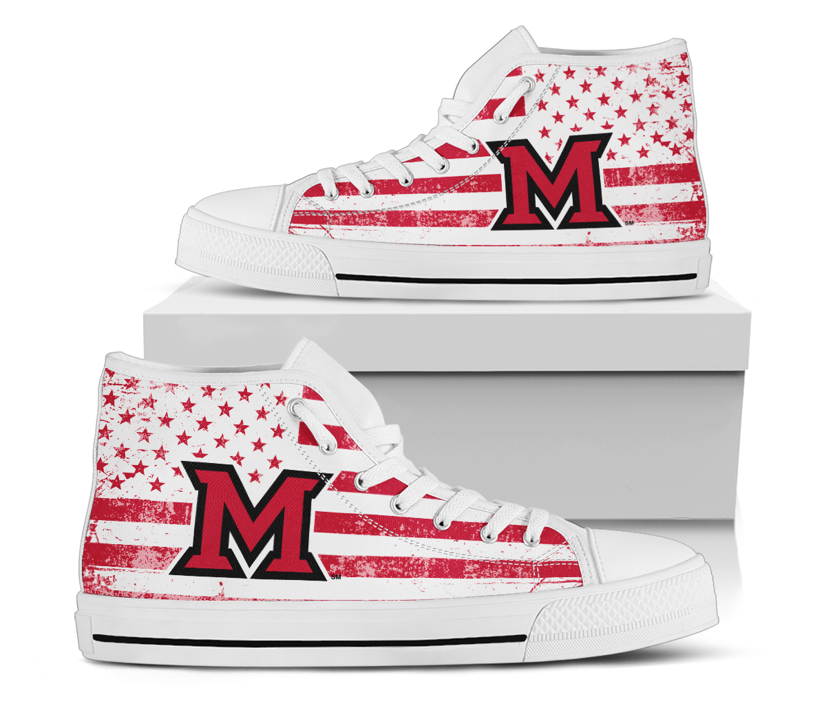 NCAA Miami University RedHawks High Top Shoes
