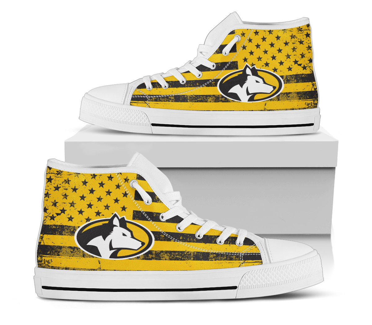 NCAA Michigan Tech Huskies High Top Shoes