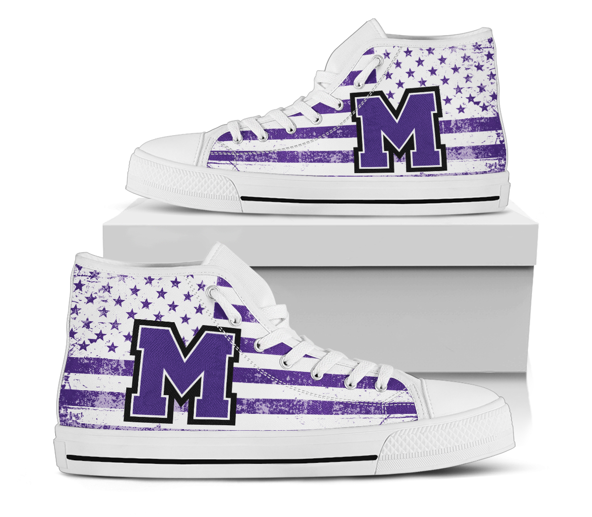 NCAA Mount Union Purple Raiders High Top Shoes
