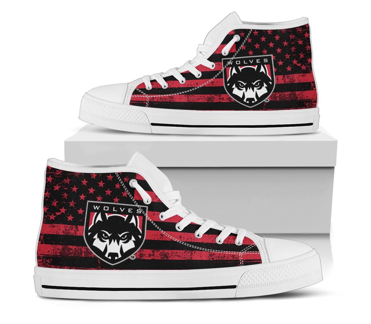 NCAA Western Oregon Wolves High Top Shoes