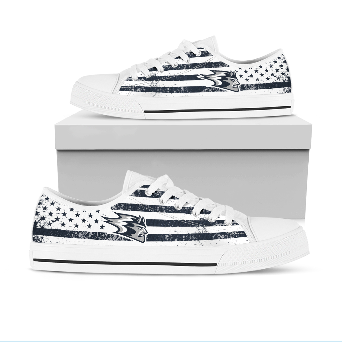 NCAA Wisconsin Stout Blue Devils Low Top Shoes