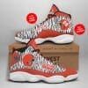 NFL Cleveland Browns Custom Name Number Air Jordan 13 Shoes V2