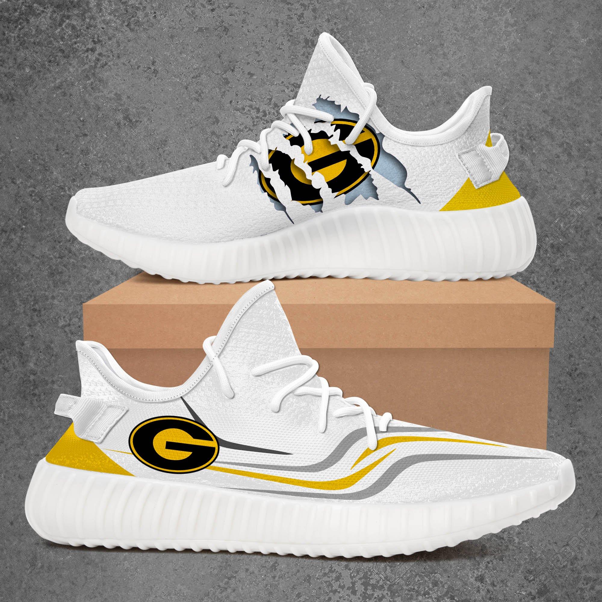 NCAA Grambling State Tigers Tearing Open Logo Yeezy Boost Sneakers