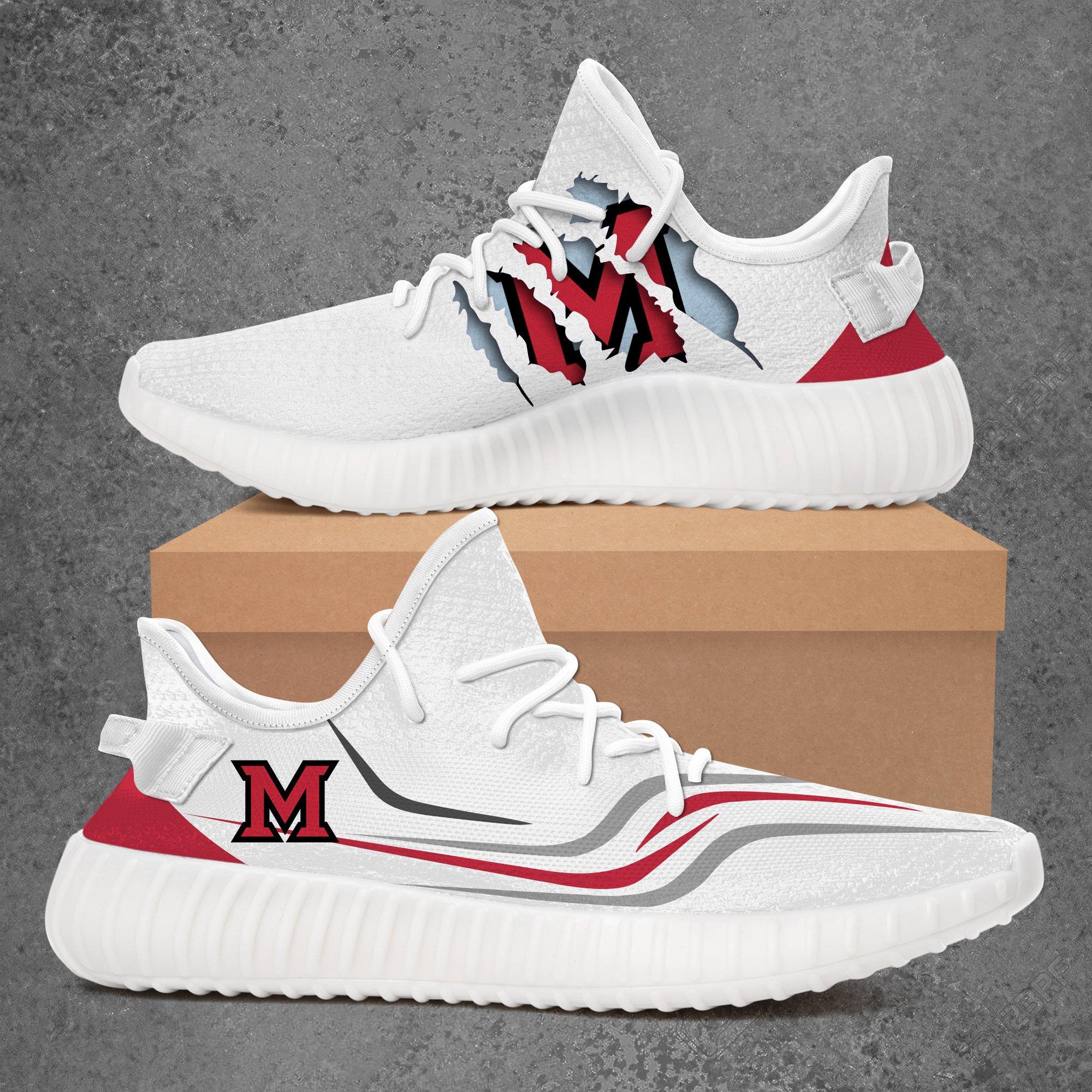 NCAA Miami University RedHawks Yeezy Boost Sneakers V3