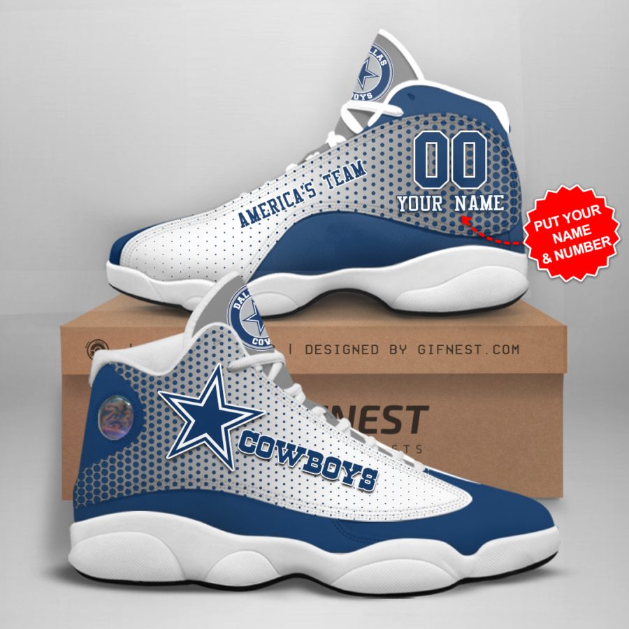 NFL Dallas Cowboys Custom Name Air Jordan 13 Shoes V15