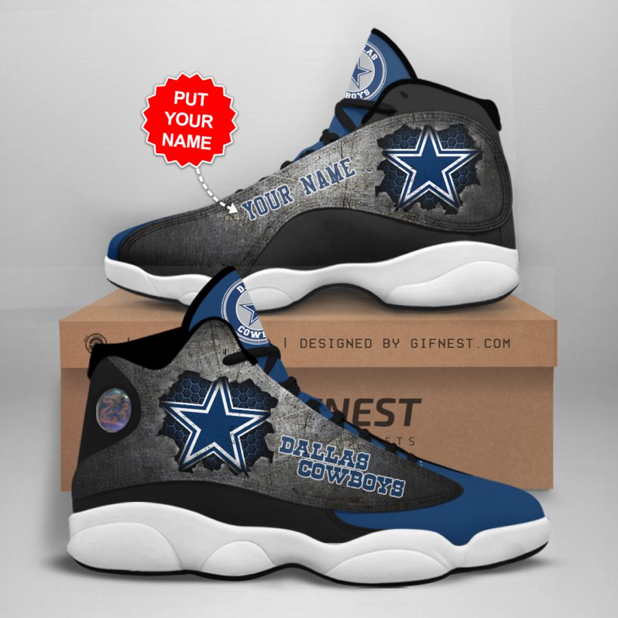 NFL Dallas Cowboys Custom Name Air Jordan 13 Shoes V12