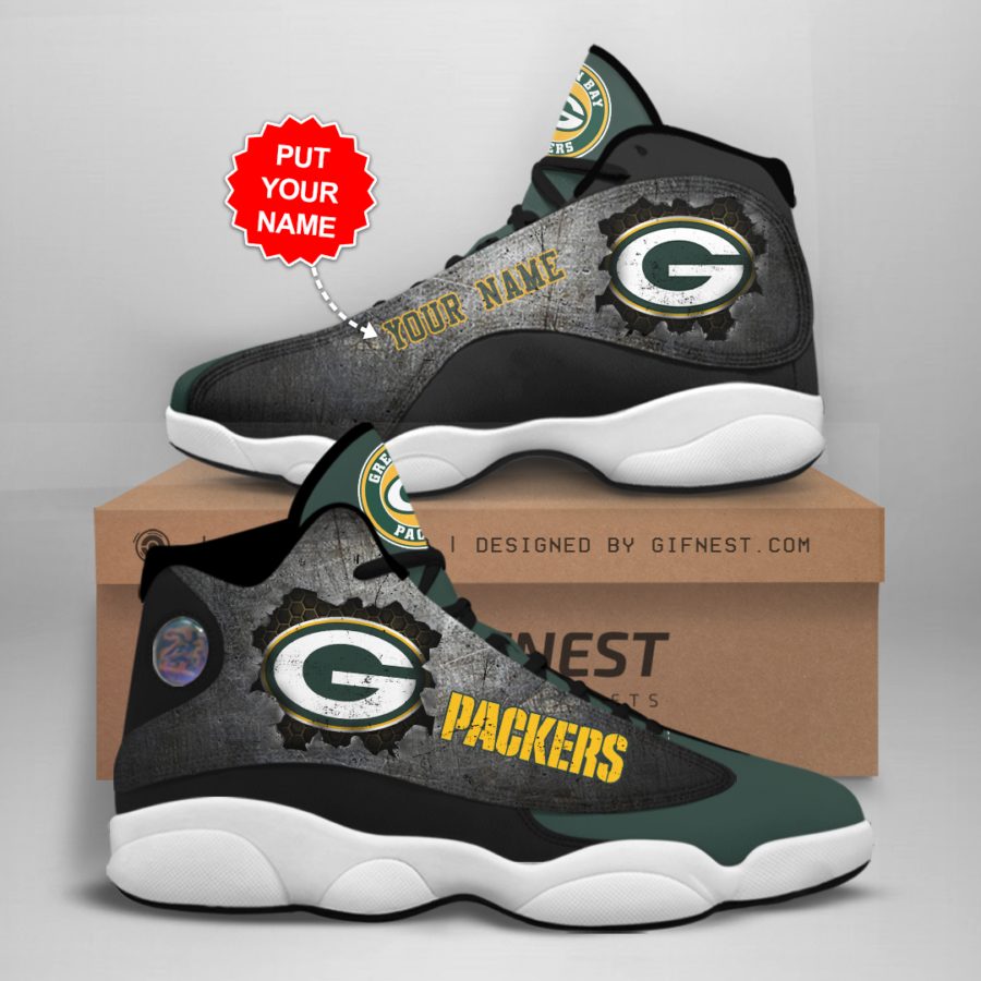 NFL Green Bay Packers Custom Name Air Jordan 13 Shoes V1