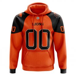 Alternative view of CFL BC Lions Custom Name Number Jersey Pullover Hoodie