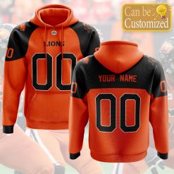 CFL BC Lions Custom Name Number Jersey Pullover Hoodie