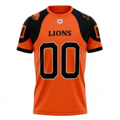 Alternative view of CFL BC Lions Custom Name Number Jersey T-Shirt