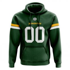 Alternative view of CFL Edmonton Elks Custom Name Number Jersey Pullover Hoodie