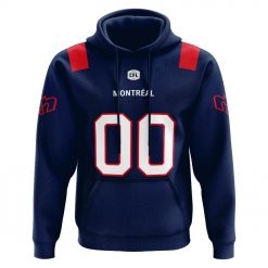 Alternative view of CFL Montreal Alouettes Custom Name Number Jersey Pullover Hoodie