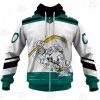 NHL Anaheim Ducks Custom Name Number 2021 Reverse Retro Alternate Jersey Zip Up Hoodie