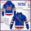 NHL New York Rangers Custom Name Number 2020 Home Jersey Zip Up Hoodie