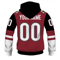 Alternative view of NHL Arizona Coyotes Custom Name Number 2020 Home Jersey Zip Up Hoodie
