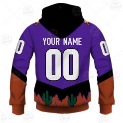 Alternative view of NHL Arizona Coyotes Custom Name Number 2021 Reverse Retro Alternate Jersey Zip Up Hoodie
