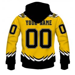 Alternative view of NHL Boston Bruins Custom Name Number 1995- 1996 / 2005- 2006 Vintage Alt Jersey Zip Up Hoodie