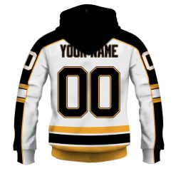 Alternative view of NHL Boston Bruins Custom Name Number 1995- 1996 / 2005- 2006 Vintage Home Jersey Zip Up Hoodie