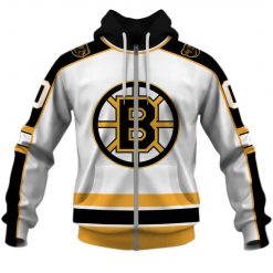 NHL Boston Bruins Custom Name Number 1995- 1996 / 2005- 2006 Vintage Home Jersey Zip Up Hoodie