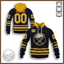 NHL Buffalo Sabres Custom Name Number 2020 Home Jersey Pullover Hoodie