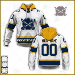 NHL Buffalo Sabres Custom Name Number 2021 Reverse Retro Alternate Jersey Pullover Hoodie