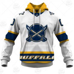 Alternative view of NHL Buffalo Sabres Custom Name Number 2021 Reverse Retro Alternate Jersey Pullover Hoodie