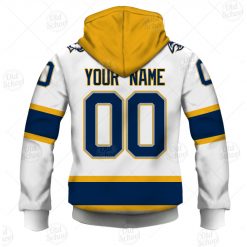 Alternative view of NHL Buffalo Sabres Custom Name Number 2021 Reverse Retro Alternate Jersey Zip Up Hoodie