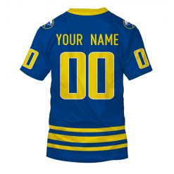 Alternative view of NHL Buffalo Sabres Custom Name Number 80s 90s Away Vintage Throwback Jersey T-Shirt