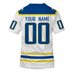 Alternative view of NHL Buffalo Sabres Custom Name Number 80s 90s Home Vintage Throwback Jersey T-Shirt
