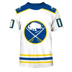 NHL Buffalo Sabres Custom Name Number 80s 90s Home Vintage Throwback Jersey T-Shirt