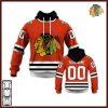 NHL Chicago Blackhawks Custom Name Number Throwback Vintage Jersey Pullover Hoodie