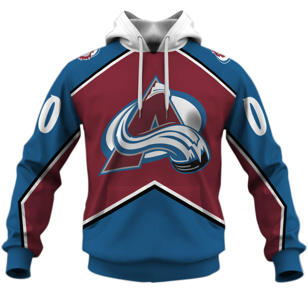 NHL Colorado Avalanche Custom Name Number 1996 Throwback Vintage Jersey Pullover Hoodie