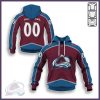NHL Colorado Avalanche Custom Name Number 2020 Home Jersey Pullover Hoodie