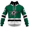 NHL Dallas Stars Custom Name Number 2020 Home Jersey Zip Up Hoodie