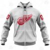 NHL Detroit Red Wings Custom Name Number 2021 Reverse Retro Alternate Jersey Zip Up Hoodie