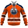 NHL Edmonton Oilers Custom Name Number 2020 Home Jersey Zip Up Hoodie