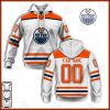 NHL Edmonton Oilers Custom Name Number 2021 Reverse Retro Alternate Jersey Pullover Hoodie