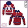 NHL Montreal Canadiens Custom Name Number 2020 Home Jersey Pullover Hoodie