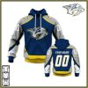NHL Nashville Predators Custom Name Number Throwback Vintage Jersey Pullover Hoodie